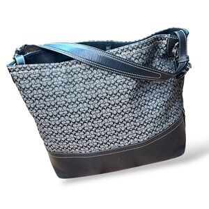 Coach Signature Brown and Tan Shoulder Bag